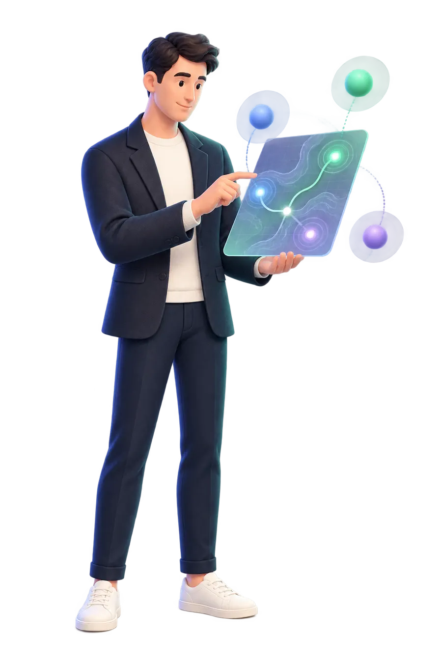 Stilisierte Illustration einer KI-Potenzialanalyse (KI-Illustration)